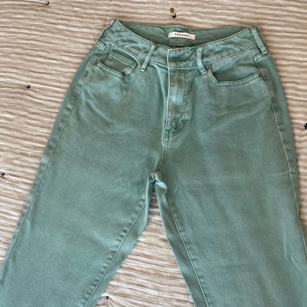 PACSUN mom jeans, light green - 25